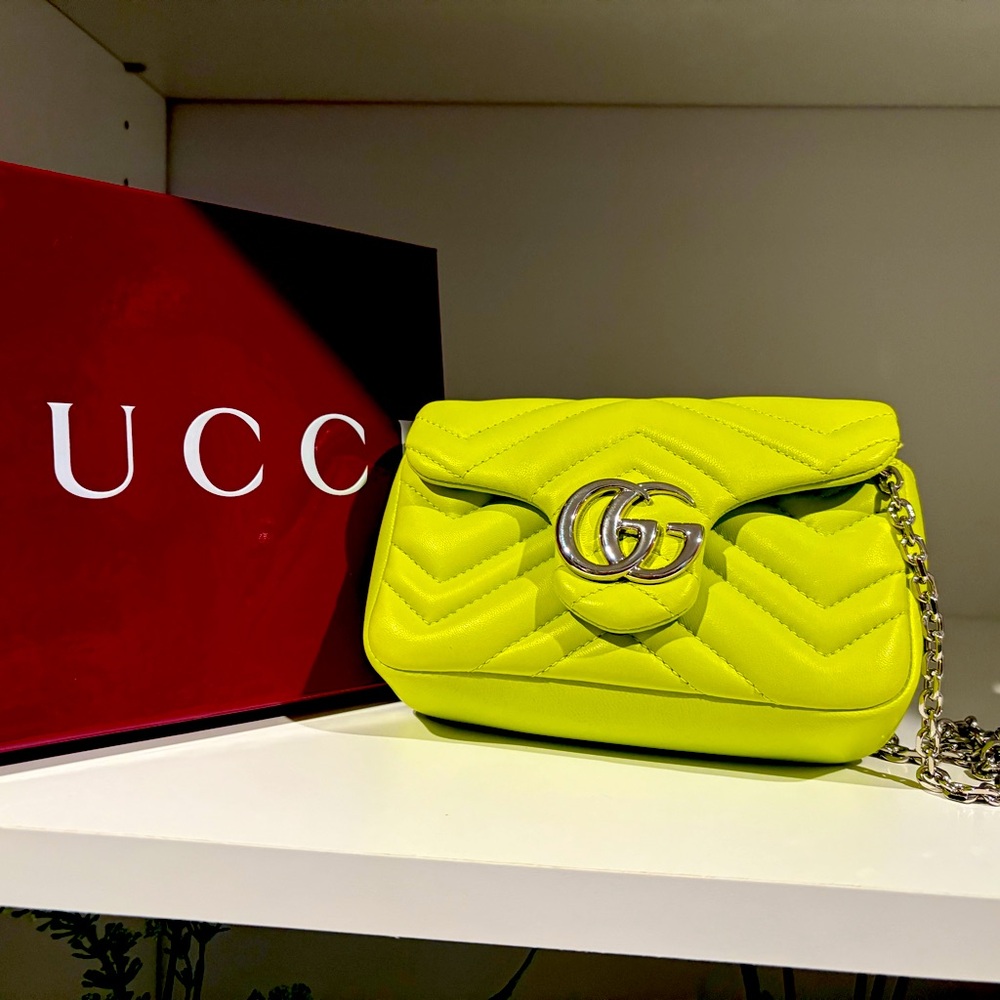 Gucci Lime Quilted Mini Bag